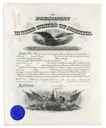 WILSON, WOODROW. Partly-printed vellum Document Signed, as President, military commission